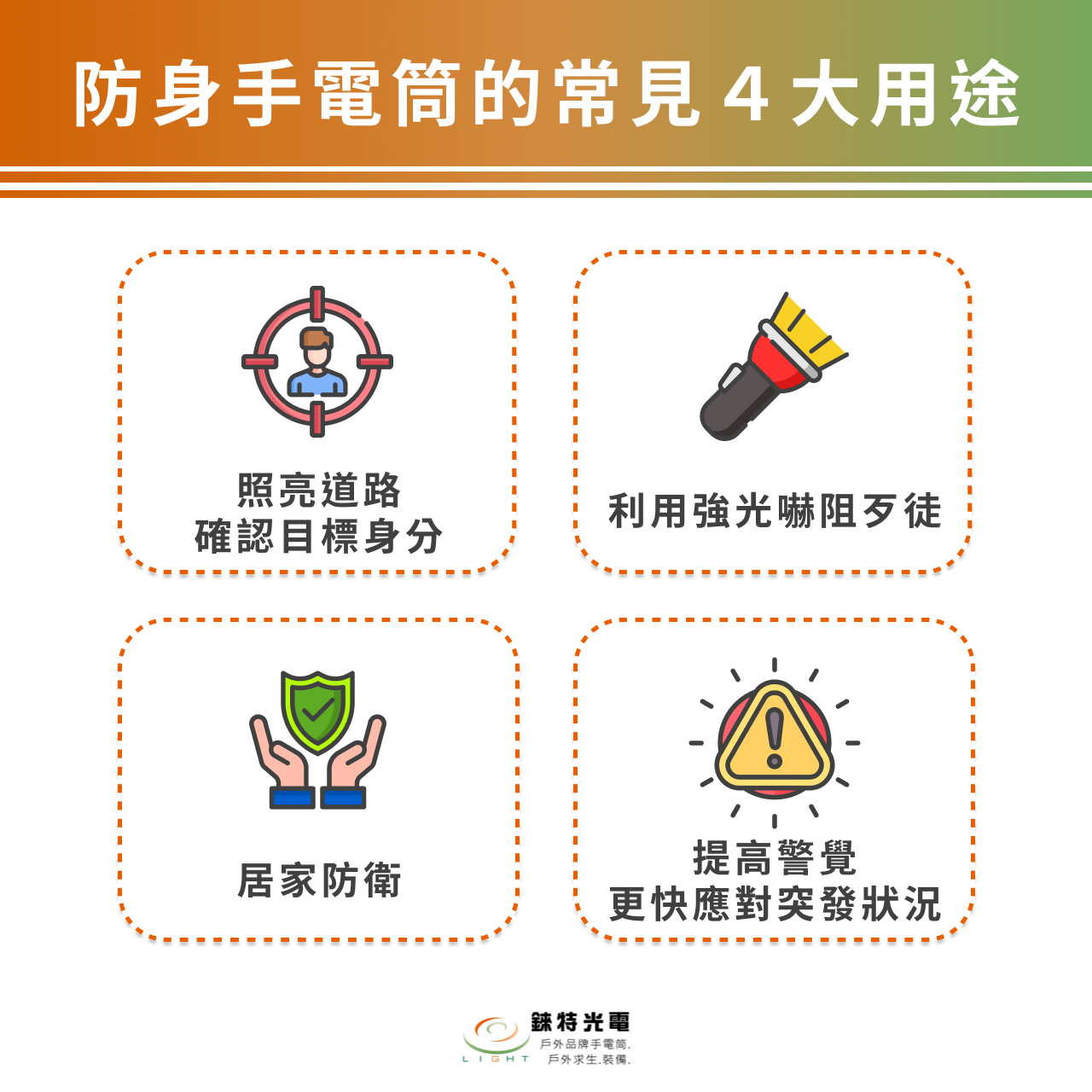 防身手電筒的常見 4 大用途