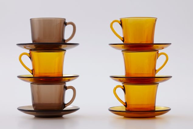 duralex 经典复古色 咖啡杯盘组 (焦糖棕) - 灵感品物