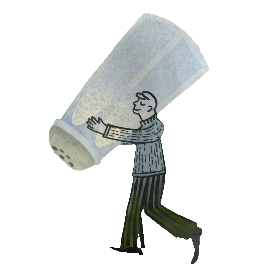 扛著海鹽口味的插畫人物
