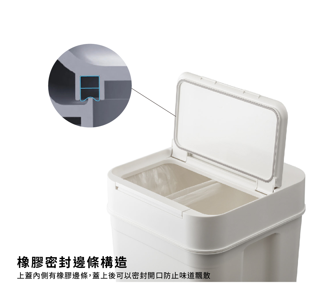 Japan Like-it Seals Multifunctional Deodorant Press Trash Can 45L
