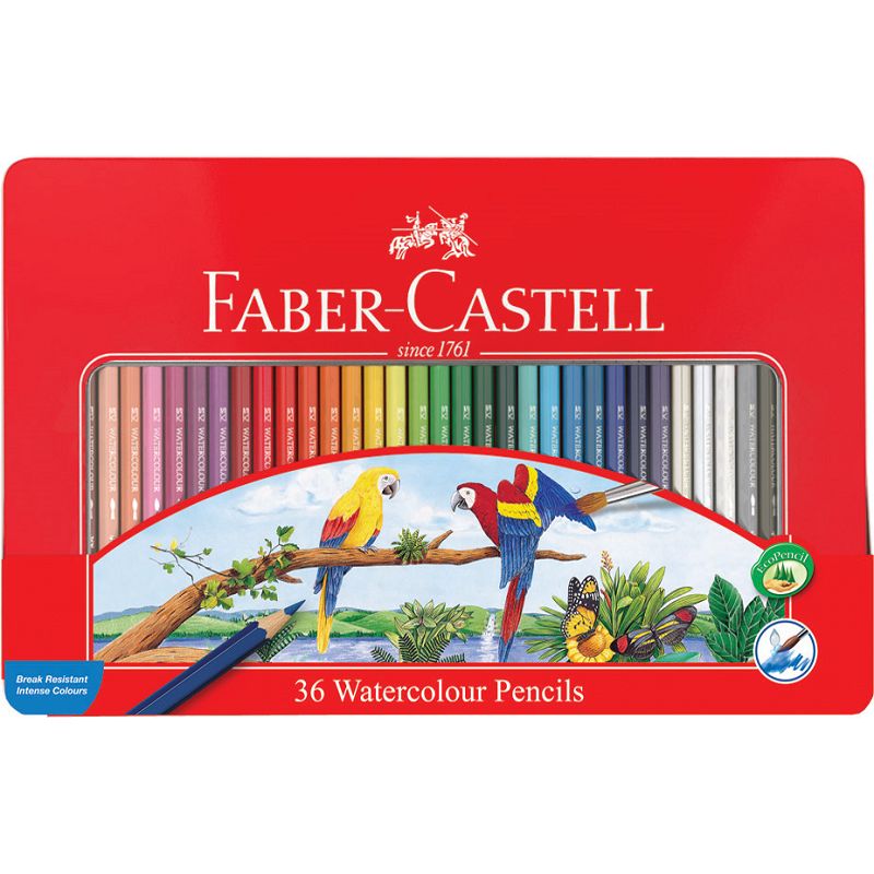 FABER-CASTELL 輝柏 水性 彩色鉛筆 水彩色鉛筆 附水彩筆 鐵盒 36色 /盒 115937