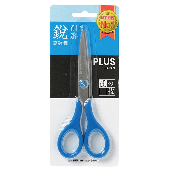 PLUS 普樂士 高碳鋼 耐磨 6吋 剪刀 藍 /支 SC-155C（34-136）