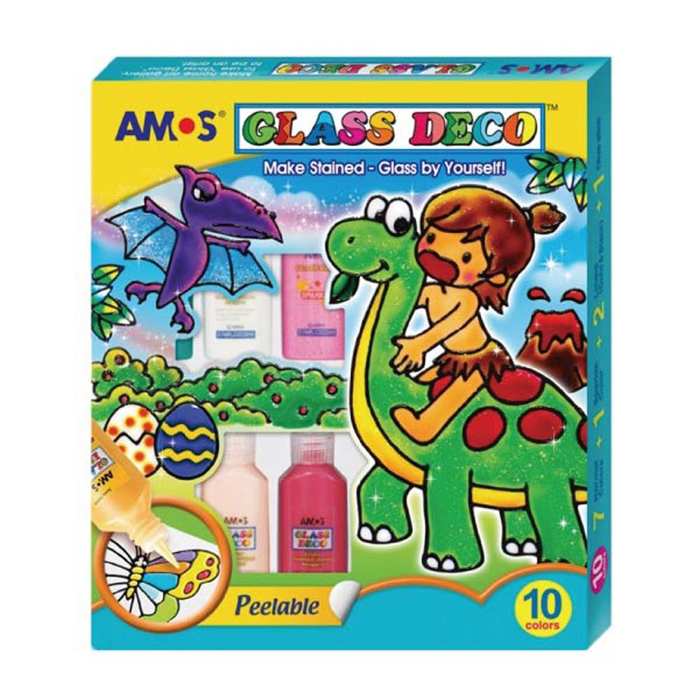 AMOS 阿摩斯 韓國原裝  10色 22ML 玻璃彩繪膠 / 組 GD22P10R