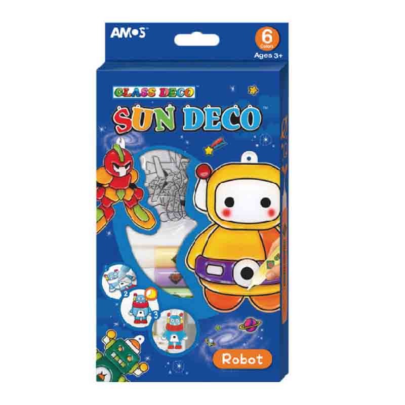 AMOS 阿摩斯 韓國原裝  6色 機器人 主題 吊飾 玻璃彩繪 膠 / 組SD10P6-R