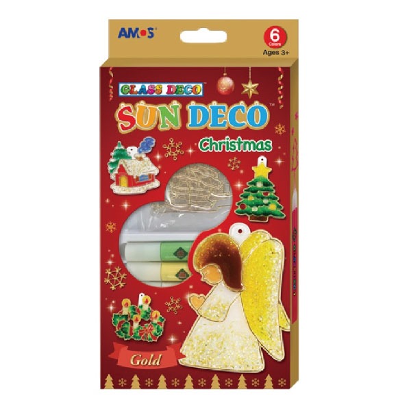 AMOS 阿摩斯 韓國原裝  6色 聖誕 主題 吊飾 玻璃彩繪 膠 / 組SD10P6-CH