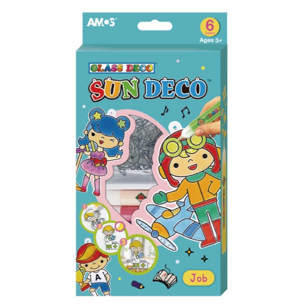 AMOS 阿摩斯 韓國原裝  6色 職業 主題 吊飾 玻璃彩繪 膠 / 組SD10P6-JB