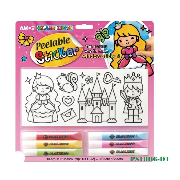 AMOS 阿摩斯 韓國原裝  粉紅城堡 玻璃貼 DIY / 組 PS10B6-D2