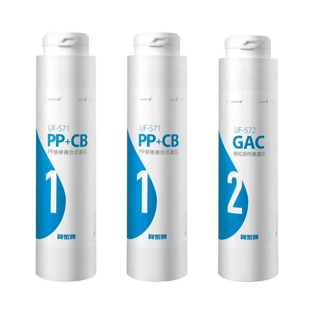 賀眾牌 UR-5912JW-8 一年份濾芯 /組 UF-571*2、UF-572*1