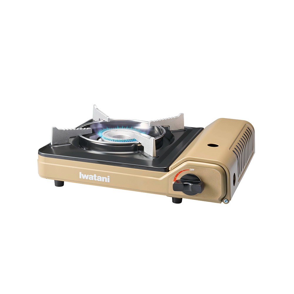 日本 Iwatani岩谷 磁吸式 防風 瓦斯爐 3.0kw 香檳金 附外盒 / 台 CB-VT-1