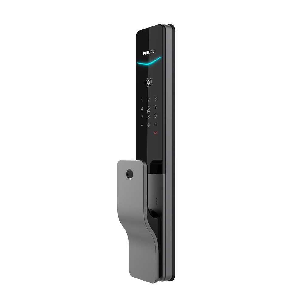 PHILIPS 飛利浦 EASYKEY 推拉式 智能 門鎖 (指紋/密碼/卡片/臨時密碼/機械鑰匙) /組 DDL801-5HBS