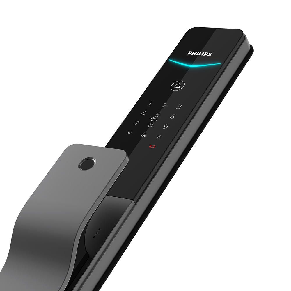 PHILIPS 飛利浦 EASYKEY 推拉式 智能 門鎖 (指紋/密碼/卡片/臨時密碼/機械鑰匙) /組 DDL801-5HBS