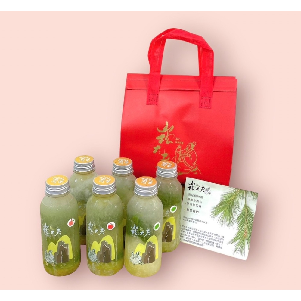 五葉松汁森林飲禮品6入組-蘋安如意- 梨想成真 -好運旺旺 - 崧大夫-五葉松的嚮導