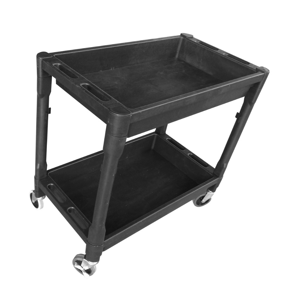 8330 Heavy Duty Plastic 2 Shelf Utility Cart Fisher Tool Company