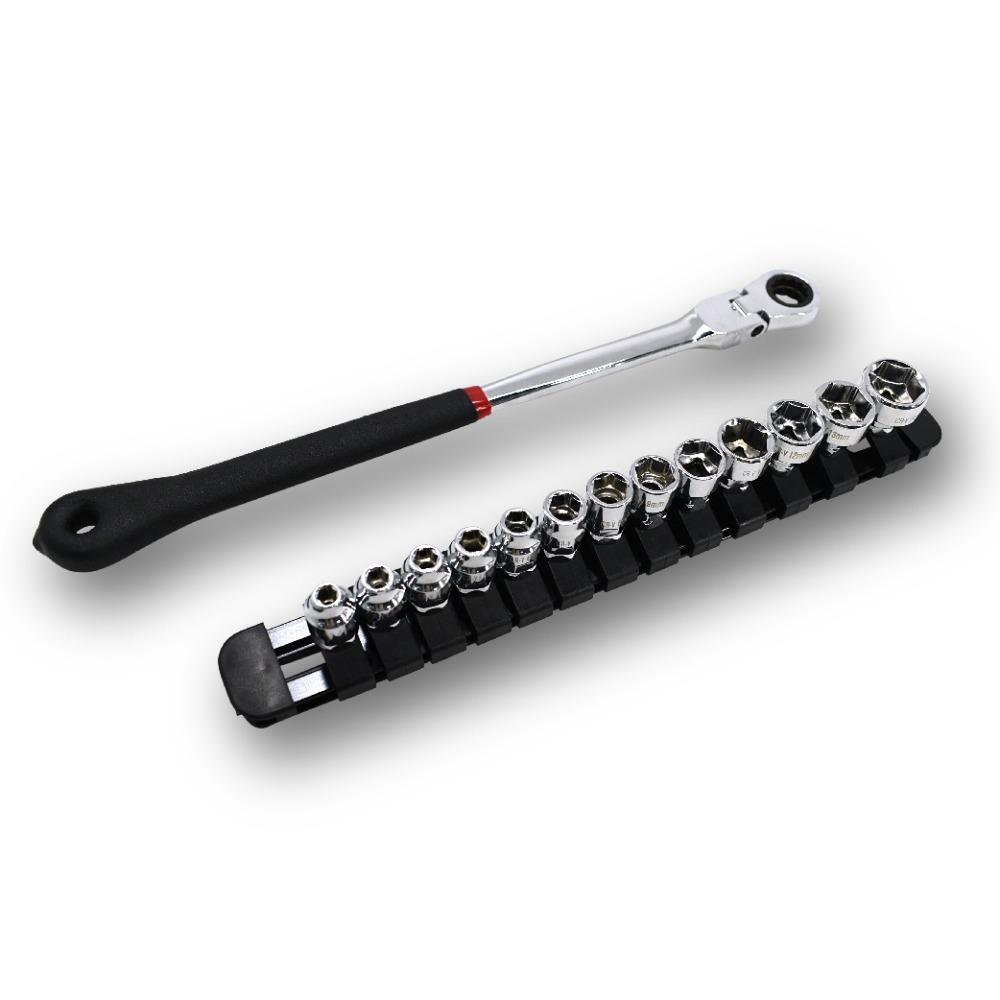 NEW #78114 - 1/4" Extra-Long Flex Head Nano Socket Ratchet Wrench Kit NEW #78114 - 1/4" Extra-Long Flex Head Nano Socket Ratchet Wrench Kit