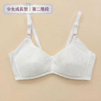 NO.2358-1少女成長型 第二階段 防副乳無鋼圈學習內衣(蝴蝶結小花）
