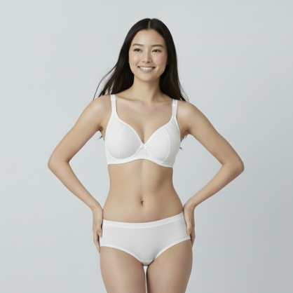NO.2589 素面無痕防副乳超軟鋼圈支撐型內衣（吸濕排汗）