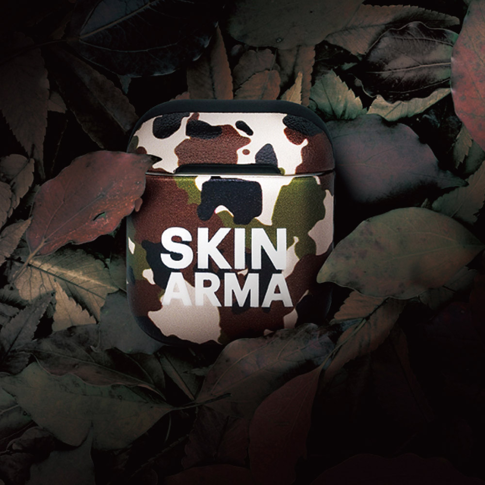 Skinarma 日本潮牌 Camo Airpods 1 2代迷彩耳機保護套黃褐色 亞瑟3c生活