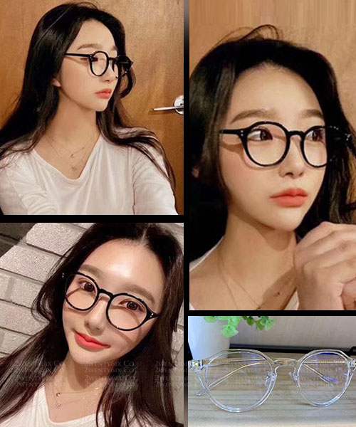 韓國kj 時尚質感個性黑框瓶光眼鏡 兩色 加購眼鏡皮套 2wenty6ix 貳拾六店